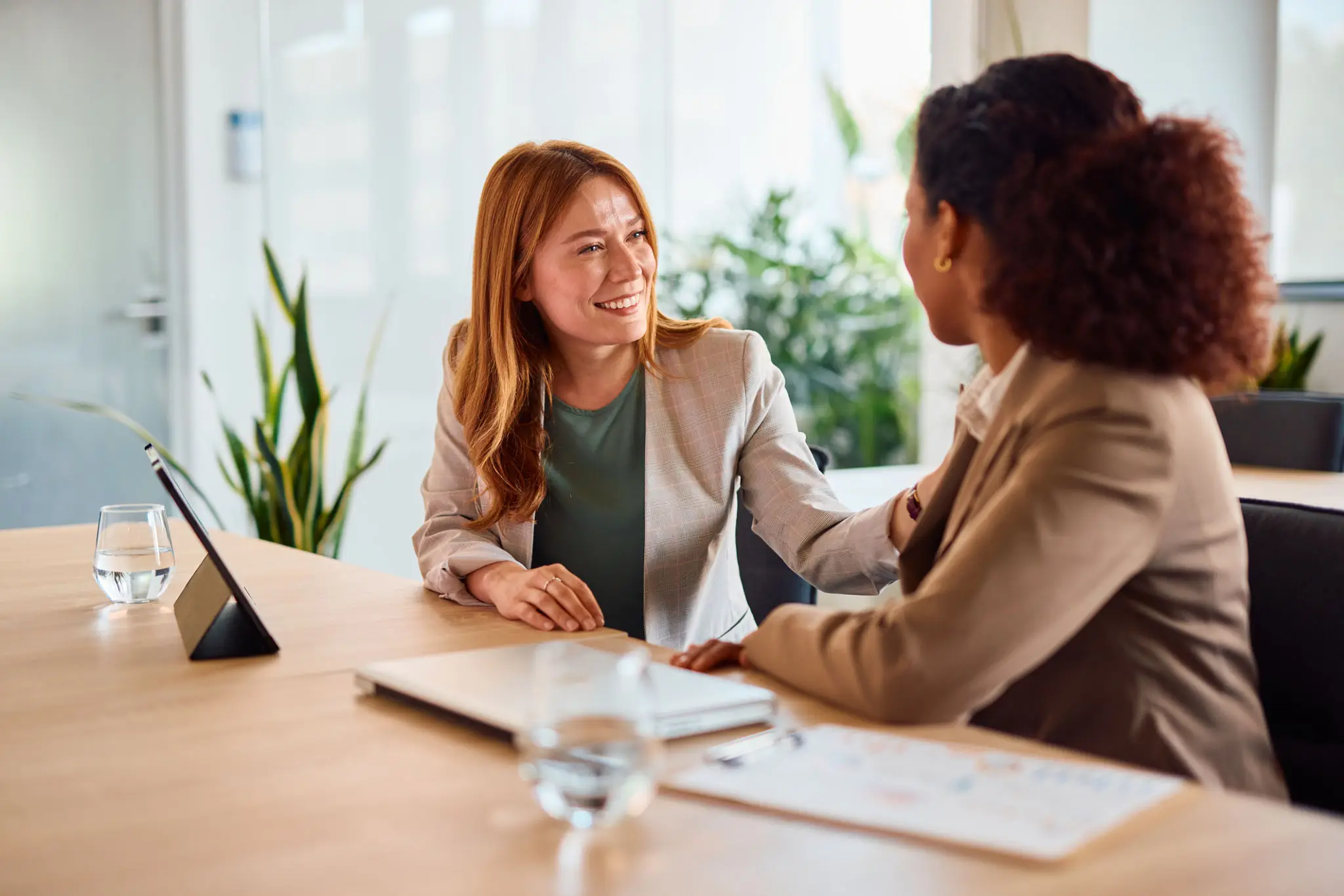 Professional women in an office setting